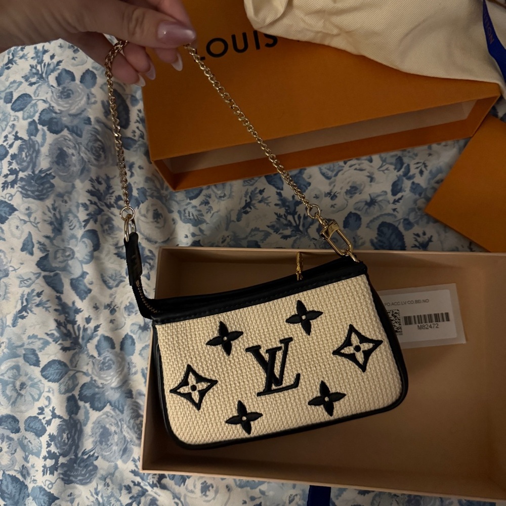 Louis Vuitton Black and Cream mini pochette never worn